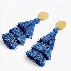J Crew blue Tassel Earrings